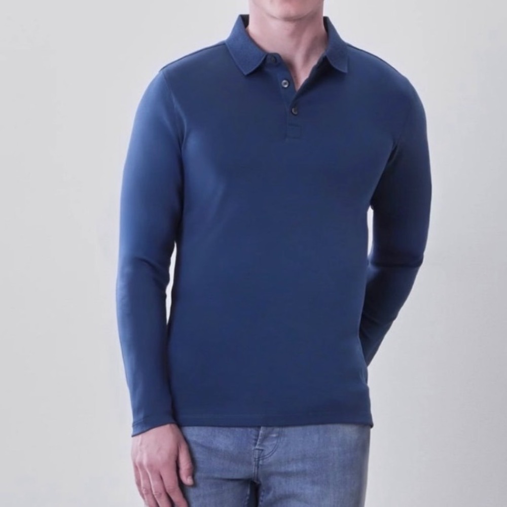Robert Barakett Mens Polo Size 3XL Georgia Long Sleeve RB01384 100% Pima Cotton